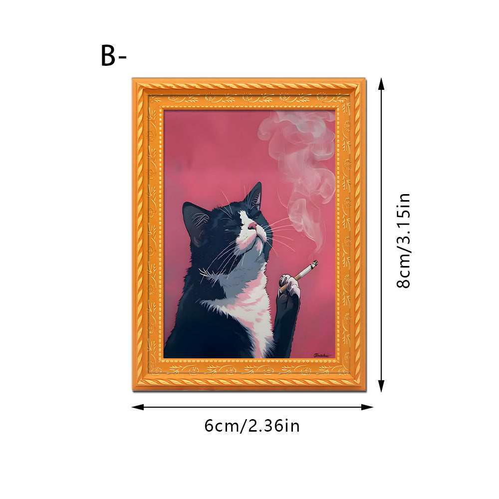 Wholesale Black Cat Series Magnetic Photo Frame Wooden Magnetic Fridge Magnet